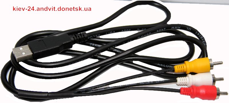 картинка Шнур шт.USB- 3гн.RСА, диам.-4.5мм, 1,5м. от интернет магазина Radiovip
