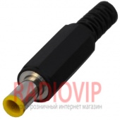 картинка Штекер питания 5х3.5x1.0мм.,длинна-10мм;(желтый),корпус пластик от интернет магазина Radiovip