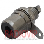 картинка Гнездо RCA монтажное,корпус металл,чёрное от интернет магазина Radiovip