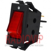 картинка Переключатель узкий с подсв. IRS-1-2A ON-OFF, 3pin, 10A, 220V, красный от интернет магазина Radiovip