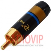 картинка Штекер RCA проф.gold, диам.- до 6мм., синяя полоса от интернет магазина Radiovip