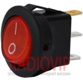 картинка Перекл.с круглой клавиш.с подсв. ON-OFF 3pin красн от интернет магазина Radiovip