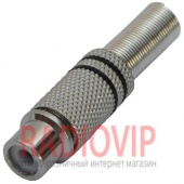 картинка Гнездо RCA металл под шнур с пружиной,диам.- 6,5мм.,чёрное от интернет магазина Radiovip