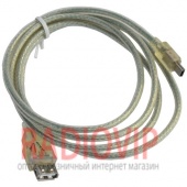 картинка Шнур гн.USB А -шт.mini USB 5pin, v2.0, диам.-5мм., 1,5м., прозрачный от интернет магазина Radiovip