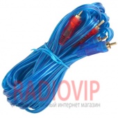 картинка Шнур соедин. 2RCA х 2RCA gold прозр.-синий 3+3мм 5м. от интернет магазина Radiovip