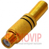 картинка Гнездо RCA металл gold под шнур диам.-6.5мм.,чёрное от интернет магазина Radiovip