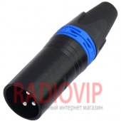 картинка Штекер CANON (XLR) 3pin, под шнур, корпус металл. (Neutrik) от интернет магазина Radiovip