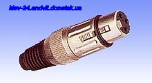 картинка Гнездо CANON под шнур 3-х конткт.,с метал. гайкой,корпус металл от интернет магазина Radiovip