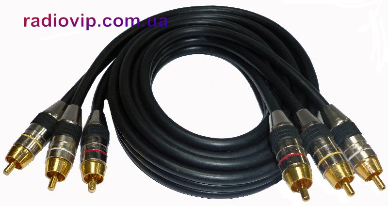 картинка Шнур соединительный 3RCA х 3RCA HQ 1,8м. от интернет магазина Radiovip