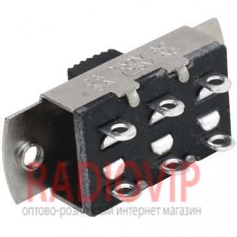 картинка Переключатель движковый KBB70-2P2W ON-ON, 6pin, 3A 250VAC от интернет магазина Radiovip