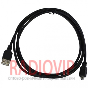 картинка Шнур шт.USB А -шт.mini USB 4pin v2.0, диам.-3,5мм. 1.5м. чёрный от интернет магазина Radiovip
