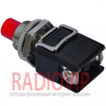 картинка Кнопка PBS-13B без фиксации OFF-(ON), 2pin, 4А 250V, красная от интернет магазина Radiovip