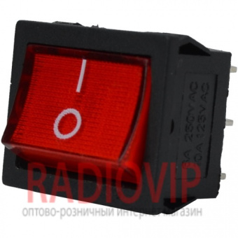 картинка Переключатель широкий с подсв. MIRS-202-4 ON-ON, 6pin, 6A, 220V, красный от интернет магазина Radiovip