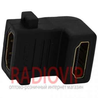 картинка Переходник гн.HDMI -гн.HDMI угловой, gold, в блистере от интернет магазина Radiovip