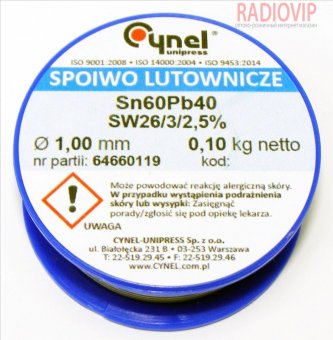 картинка Припой ПОС-60 диам.-1мм, 100гр., на катушке от интернет магазина Radiovip