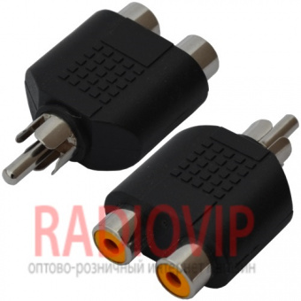 картинка Переходник шт.RCA- 2Гн.RCA, корпус пластик от интернет магазина Radiovip
