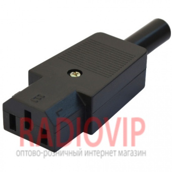 картинка Гнездо сетевое IBM 3pin под шнур,корпус пластик от интернет магазина Radiovip