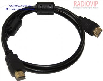 картинка Шнур HDMI (шт.- шт.) Vers.-1,4, диам.-6мм, gold, 2м, чёрный от интернет магазина Radiovip