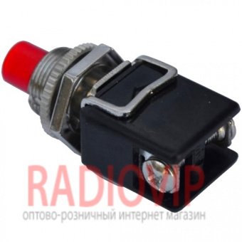 картинка Кнопка PBS-13C без фиксации ON-(OFF), 2pin, 4А 250V, красная от интернет магазина Radiovip
