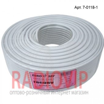 картинка Кабель RG-6 (F660BV) EuroSat, диам-6,9мм, белый, 100м от интернет магазина Radiovip