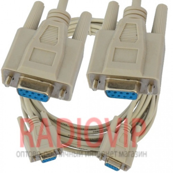 картинка Шнур компьютерный  Null modem гн.DB9pin- гн.DB9pin, диам.-5мм, от интернет магазина Radiovip