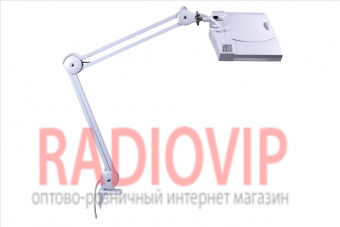 картинка Лупа-лампа с люминисцентной  подсветкой на струбцине, прямоуг., 5Х, диам-190х157мм 2x9W 8609-D от интернет магазина Radiovip