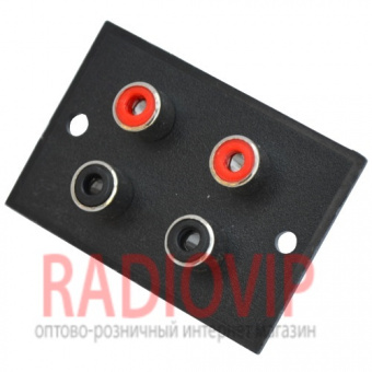 картинка Гнездо RCA х4 монтажное на панели,квадратное от интернет магазина Radiovip