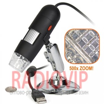 картинка Портативный USB микроскоп цифровой BM-U500 0.3 MPx 50X-500X от интернет магазина Radiovip