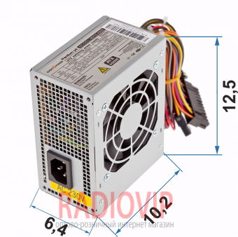 картинка Блок питания для компьютера MICRO MATX 400W, 8 cm от интернет магазина Radiovip