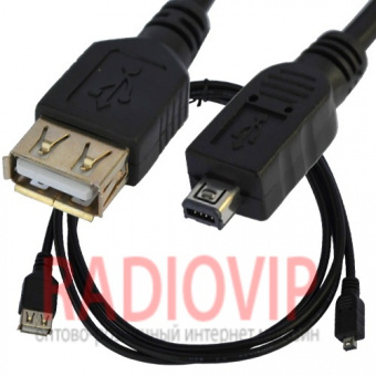 картинка Шнур шт.USB А -шт.mini USB 4pin v2.0, диам.-3,5мм. 1.5м. чёрный от интернет магазина Radiovip