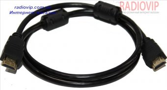 картинка Шнур HDMI (шт.- шт.) Vers.-1,4, диам.-6мм, gold, 2м, чёрный от интернет магазина Radiovip
