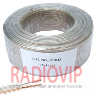 картинка Кабель акуст. 2х0,6кв.мм.(30х0,16мм СU), прозрач., JY-1630, 100м от интернет магазина Radiovip