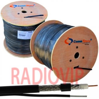 картинка Кабель RG-6 (F660BVM) с тросом, диам-6,8мм, чёрный, 305м от интернет магазина Radiovip