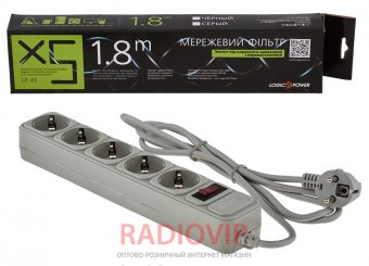 картинка Сетевой фильтр LogicPower LP-X5 1.8 м 5 розеток Grey от интернет магазина Radiovip