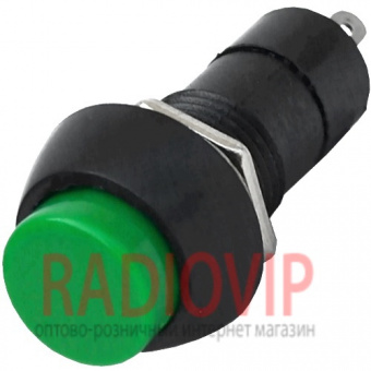 картинка Кнопка средняя PBS-11В без фиксации OFF-(ON), 2pin, 1А 250V, зелёная от интернет магазина Radiovip