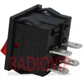 картинка Переключатель широкий с подсв. MIRS-201-4 ON-OFF, 4pin, 6A, 220V, красный от интернет магазина Radiovip