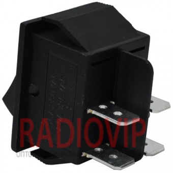 картинка Переключатель широкий без подсв. IRS-201-1С ON-OFF, 4pin, 15A, черный от интернет магазина Radiovip