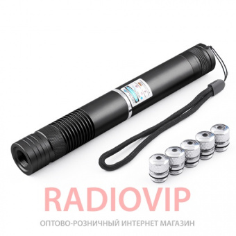картинка Фонарь-лазер синий YX-B008 5 насадок от интернет магазина Radiovip