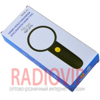 картинка Лупа ручная MG6B-4A круглая с LED подсветкой, 3Х, диам-65мм от интернет магазина Radiovip