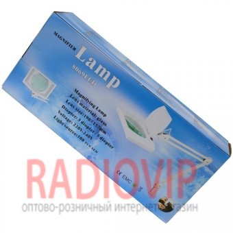 картинка Лупа-лампа с LED подсветкой на струбцине, прямоуг., 5Х, диам-190х157мм от интернет магазина Radiovip