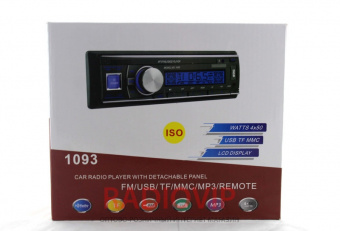 Автомагнитола MP3 1093 со съемной панелью, FM, USB, AUX