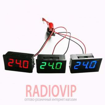 картинка Вольтметр XH-B114 4,5-120 В (зеленые цифры) от интернет магазина Radiovip