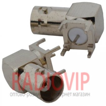 картинка Гнездо BNC монтажное угловое (4ножки), латунь от интернет магазина Radiovip