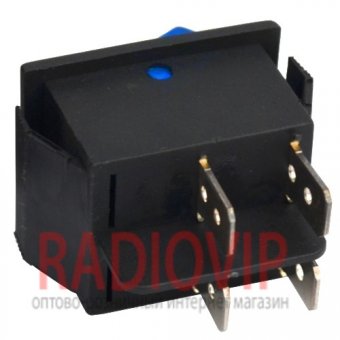 картинка Перекл. клавишный широкий с подсв. 4pin синий, арт. IRS-201-1A\BU от интернет магазина Radiovip