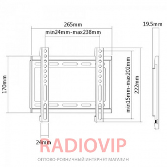 картинка Кронштейн для ТВ Brateck KL22-22F от интернет магазина Radiovip