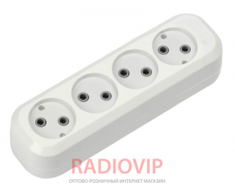 картинка Колодка MERLION MBR-4W, 4 гнезда без заземления от интернет магазина Radiovip