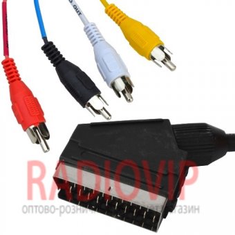 картинка Шнур шт.Скарт- 4RCA, проф., диам.-7мм., 2,5м. от интернет магазина Radiovip