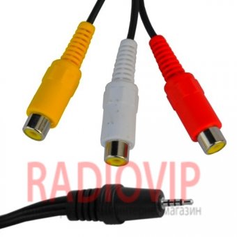 картинка Шнур шт.2,5мм 4C- 3гн.RCA, диам.-2,6х7,8мм., 1,5м от интернет магазина Radiovip
