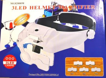 картинка Лупа бинокулярная MG8200-M, Led, 5 сменных линз 1,0Х; 1,5Х; 2,0Х; 2,5Х; 3,5+монокуляр от интернет магазина Radiovip