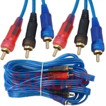 картинка Шнур соедин. 3RCA х 3RCA gold прозр.-синий 3+3+3мм 5м. от интернет магазина Radiovip